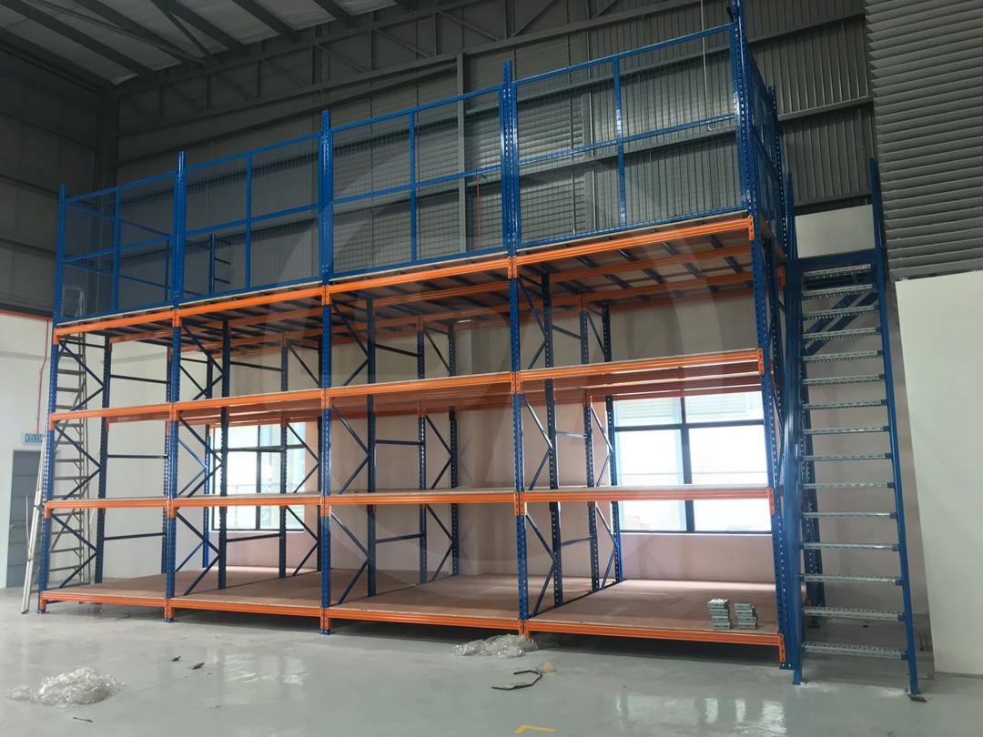 Multi-Tier Heavy Duty Racking installed by Sunlight Supplies
